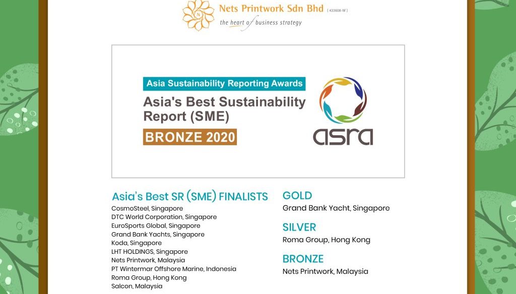 Nets Printwork Sdn Bhd wins Bronze at Sixth Asia Sustainability Reporting Awards